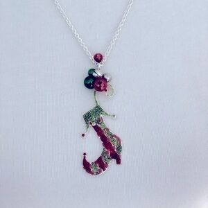 Christmas stocking necklace with bells
